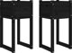 vidaXL vidaXL Donice, 2 szt., czarny, 40x40x81 cm, lite drewno sosnowe