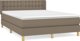 vidaXL Κρεβάτι continental με στρώμα 140x200 cm σε taupe υφασμα