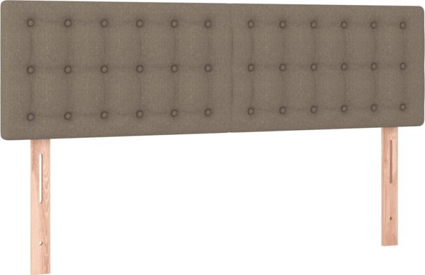 vidaXL Κρεβάτι continental με στρώμα 140x200 cm σε taupe υφασμα