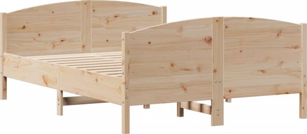 vidaXL Rama lozka bez materaca 135x190 cm lite drewno sosnowe