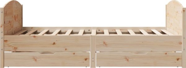 vidaXL Rama lozka bez materaca 135x190 cm lite drewno sosnowe