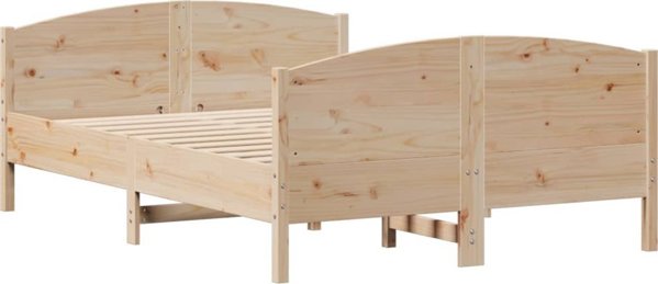 vidaXL Rama lozka bez materaca 135x190 cm lite drewno sosnowe