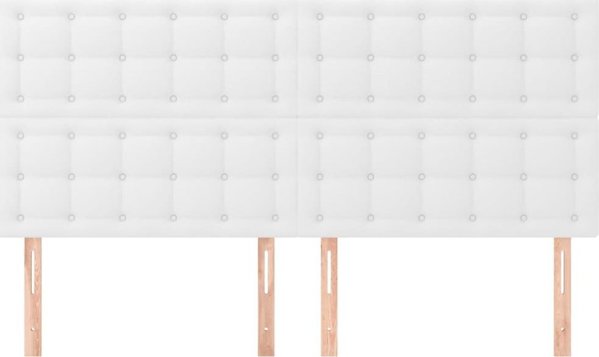 vidaXL Κεφαλαρίες κρεβατιού, 4 τεμ., λευκό, 90x5x78/88 εκ, συνθετικό δέρμα