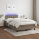 vidaXL Κρεβάτι κοντινεντάλ με στρώμα, taupe, 120x200 εκ., ύφασμα