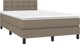 vidaXL Κρεβάτι κοντινεντάλ με στρώμα, taupe, 120x200 εκ., ύφασμα