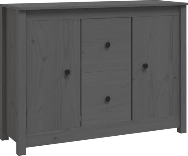 vidaXL vidaXL Komoda, szara, 100x35x74 cm, lite drewno sosnowe