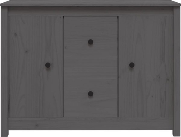 vidaXL vidaXL Komoda, szara, 100x35x74 cm, lite drewno sosnowe