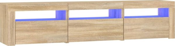 vidaXL Έπιπλο TV με LED φωτισμό, δρυς Sonoma, 180x35x40 εκ.