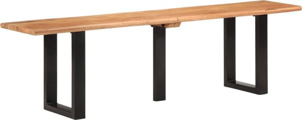 vidaXL Πάγκος 160 cm από Μασίφ Ξύλο Ακακίας και Χάλυβα