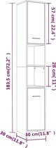 vidaXL Ντουλάπι μπάνιου καπνιστή δρυς 30x30x183,5 εκ.