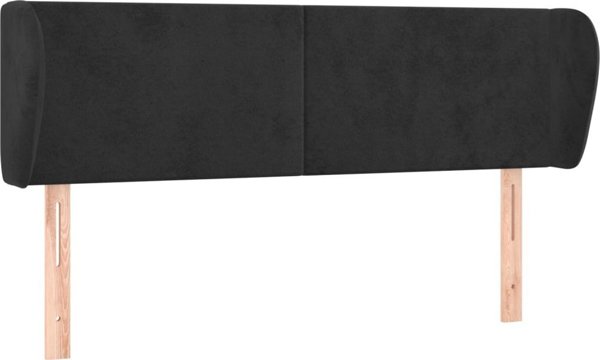 vidaXL Zaglowek uszak μαύρο 147x23x78/88 εκ βελούδο