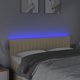 vidaXL Κεφαλάρι κρεβατιού με LED κρεμ 144x5x78/88 εκ ύφασμα