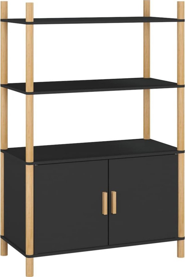 vidaXL Υψηλή ντουλάπα, μαύρη, 80x40x121 εκ., υλικό ξύλου