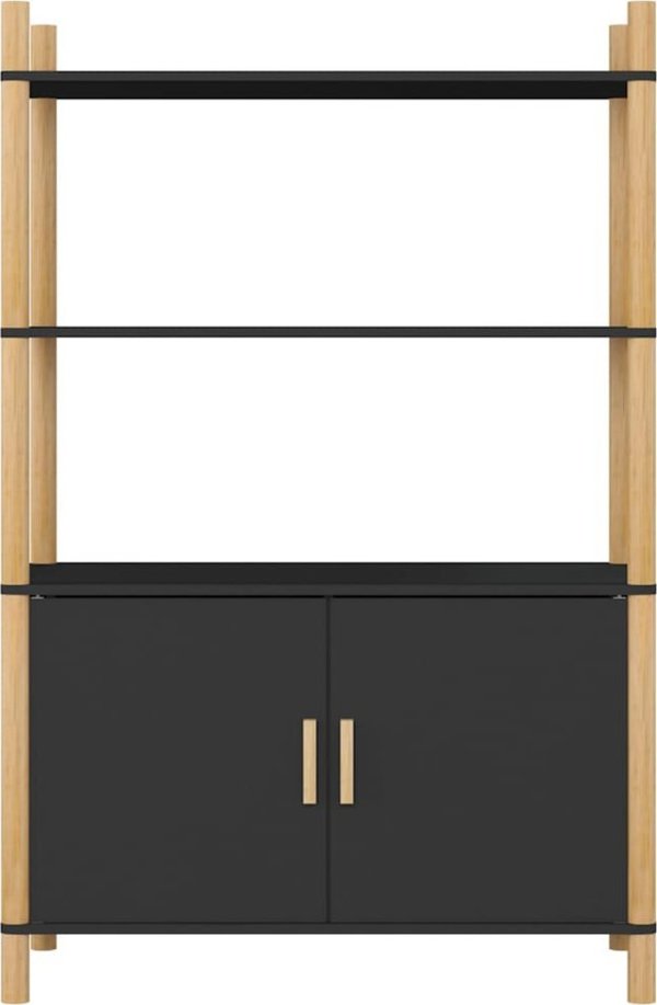 vidaXL Υψηλή ντουλάπα, μαύρη, 80x40x121 εκ., υλικό ξύλου