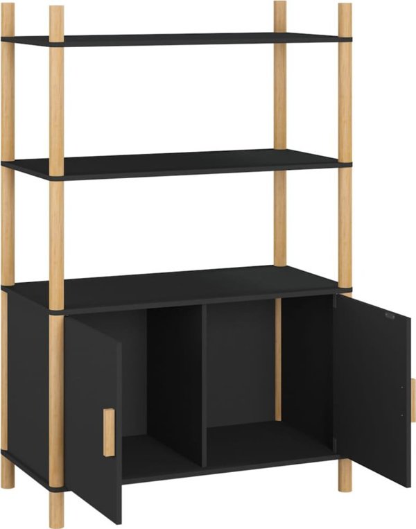 vidaXL Υψηλή ντουλάπα, μαύρη, 80x40x121 εκ., υλικό ξύλου