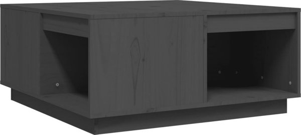 vidaXL Stolik kawowy, szary, 80x81x36,5 cm, lite drewno sosnowe