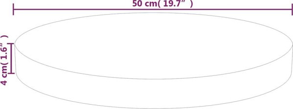vidaXL Στρογγυλό τραπέζι με επάνω επιφάνεια, 50x4 cm, ακατέργαστο δρυς