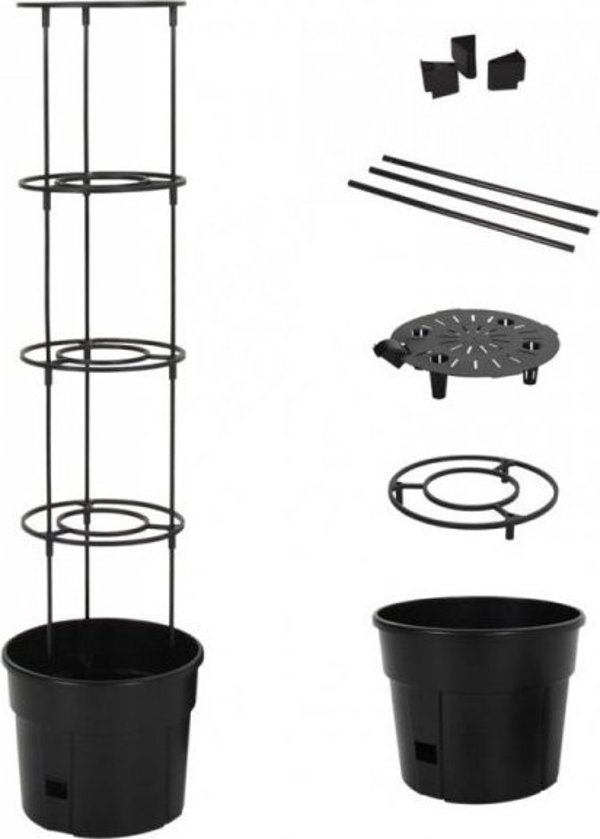 vidaXL Doniczka na pomidory, antracytowa, 29,5x115 cm, polipropylen