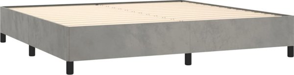 vidaXL Rama κρεβατιού, ανοιχτό γκρι, 200 x 200 cm, επενδυμένη με βελούδο