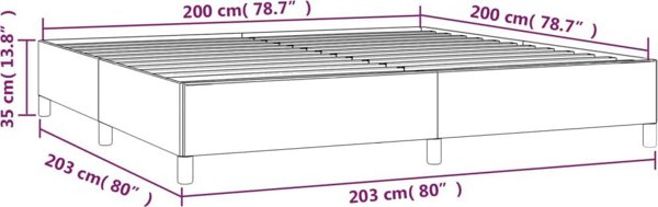 vidaXL Rama κρεβατιού, ανοιχτό γκρι, 200 x 200 cm, επενδυμένη με βελούδο