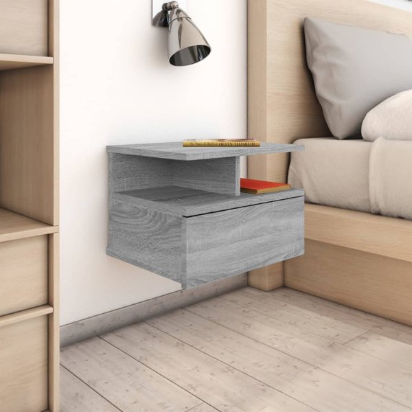 vidaXL Wiszace szafki nocne 2 szt szary dab sonoma 40x31x27 cm