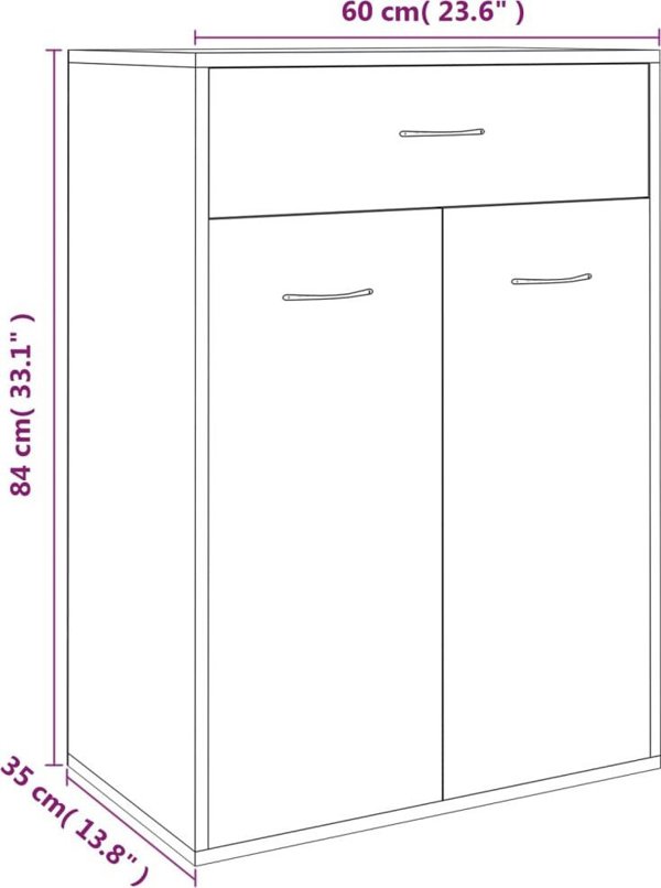 vidaXL Εταζέρα παπουτσιών, ντελικάτο δρυς, 60x35x84 εκ