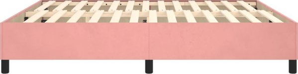Κρεβάτι κοντινένταλ vidaXL, ροζ, 200x200 εκ, ταπετσαρία βελούδου