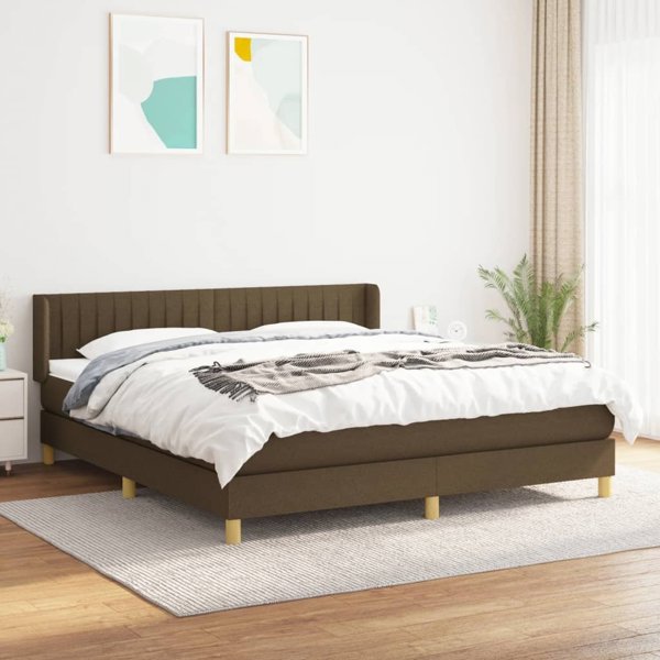 vidaXL Κρεβάτι Continental με Στρώμα, Υφασμάτινο, 160x200 cm, Καφέ