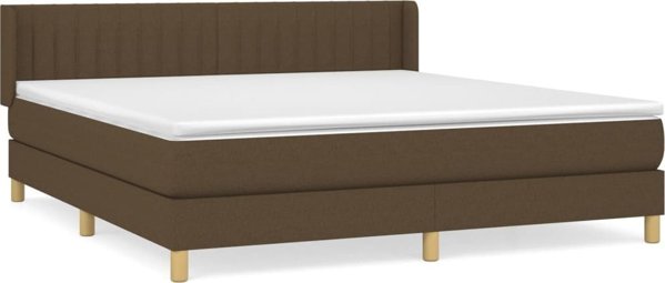 vidaXL Κρεβάτι Continental με Στρώμα, Υφασμάτινο, 160x200 cm, Καφέ
