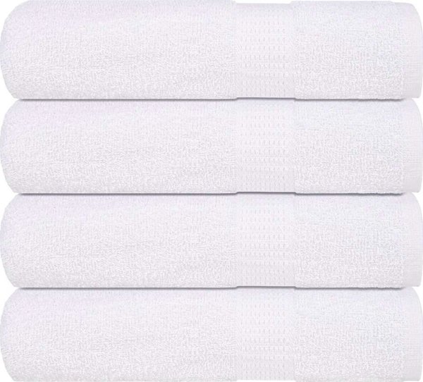 vidaXL πετσέτες χεριών 4 τεμ. λευκές 50x100 cm 100% βαμβάκι