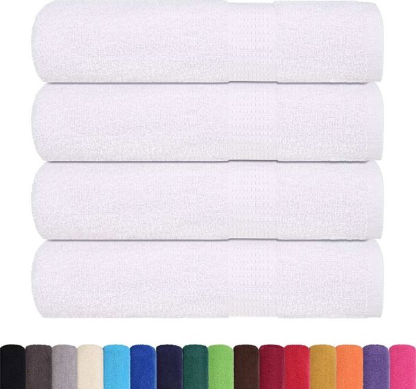 vidaXL πετσέτες χεριών 4 τεμ. λευκές 50x100 cm 100% βαμβάκι