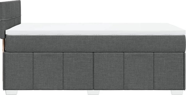 vidaXL Κρεβάτι Continental με Στρώμα, Σκούρο Γκρι Ύφασμα, 90x200 cm