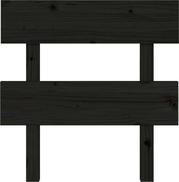 vidaXL Κεφαλάρι κρεβατιού, μαύρο, 103,5x3x81 εκ, μασίφ πεύκο