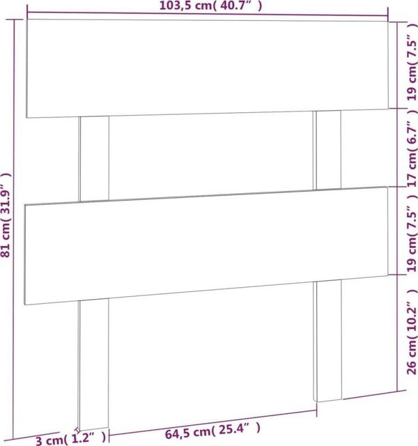 vidaXL Κεφαλάρι κρεβατιού, μαύρο, 103,5x3x81 εκ, μασίφ πεύκο
