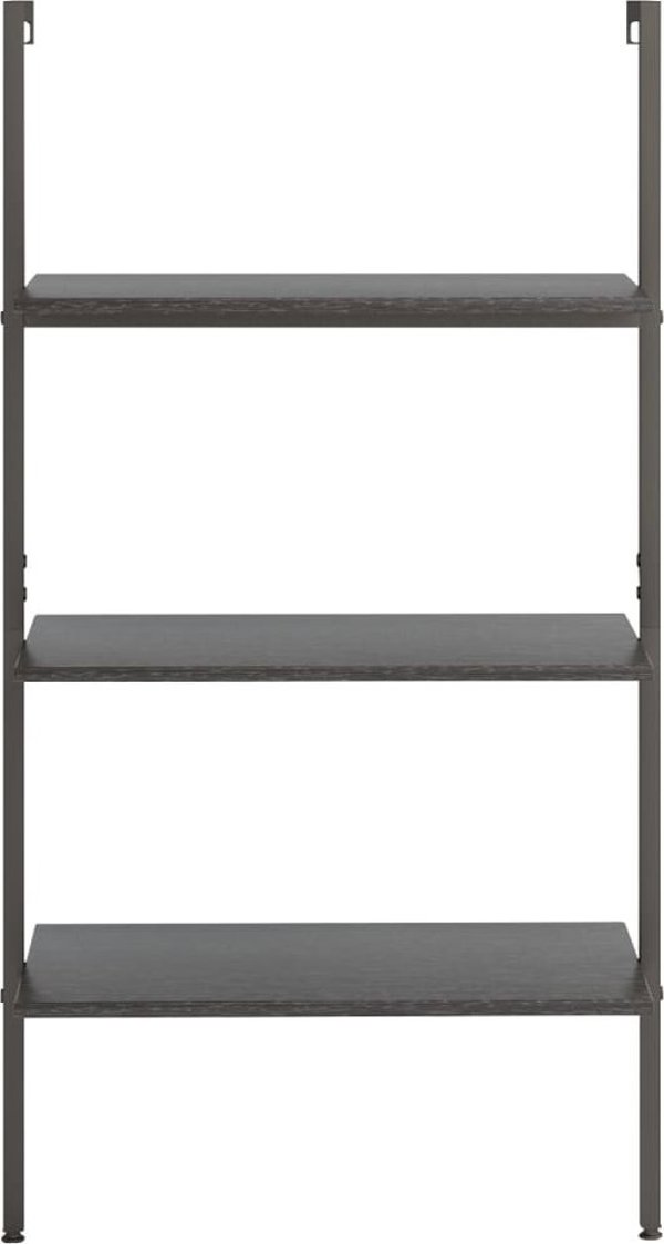 vidaXL Ραφιέρα σκάλα με 3 ράφια, μαύρη, 64x35x120,5 εκ.
