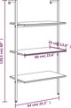 vidaXL Ραφιέρα σκάλα με 3 ράφια, μαύρη, 64x35x120,5 εκ.