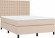 vidaXL Κρεβάτι κοντινεντάλ με στρώμα και LED cappuccino 140x200 cm