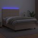 vidaXL Κρεβάτι κοντινεντάλ με στρώμα και LED cappuccino 140x200 cm