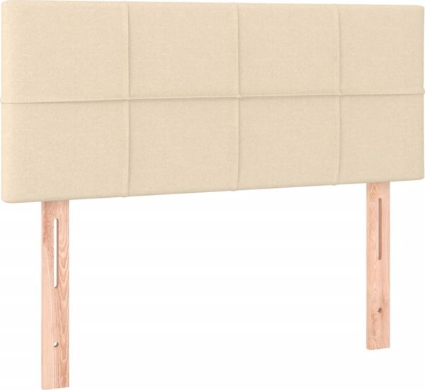 vidaXL Κρεβάτι τύπου continental με στρώμα, κρεμ, ύφασμα, 100x200 cm