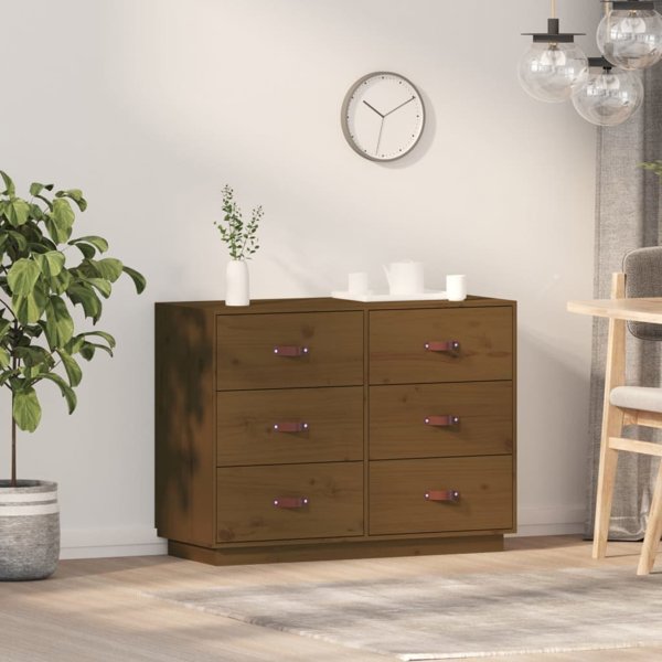 vidaXL συρταριέρα μελί καφέ 60x34x75 cm από μασίφ ξύλο πεύκου