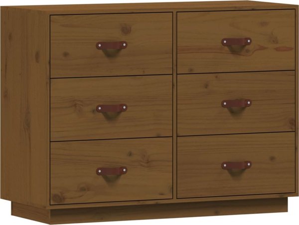 vidaXL συρταριέρα μελί καφέ 60x34x75 cm από μασίφ ξύλο πεύκου
