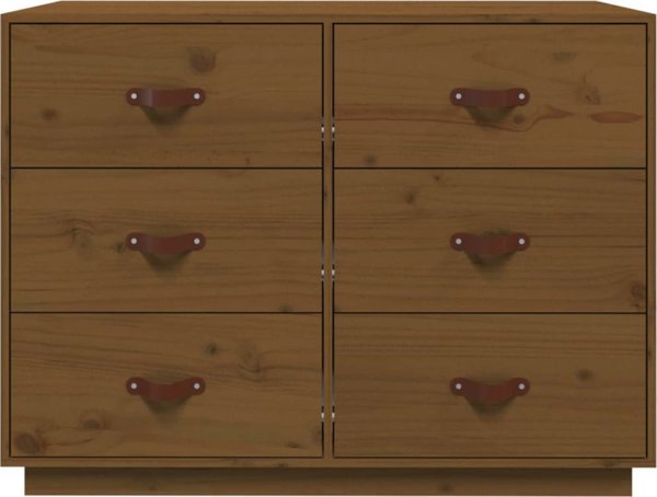 vidaXL συρταριέρα μελί καφέ 60x34x75 cm από μασίφ ξύλο πεύκου