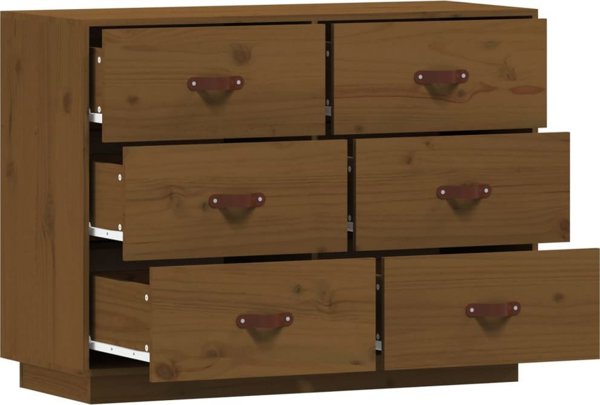 vidaXL συρταριέρα μελί καφέ 60x34x75 cm από μασίφ ξύλο πεύκου