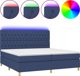 vidaXL Κοντινεντάλ κρεβάτι με στρώμα, μπλε 200x200 cm, ύφασμα
