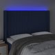 vidaXL Zaglowek do lozka z LED, niebieski, 147x16x118/128 cm, tkanina