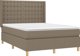 Κρεβάτι kontynentalne με στρώμα vidaXL, taupe, 140x190 cm, ύφασμα