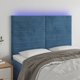 vidaXL Κεφαλάρι κρεβατιού με LED, σκούρο μπλε, 144x5x118/128 cm