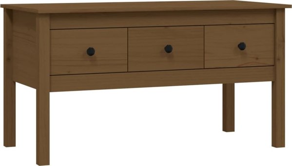 vidaXL Τραπεζάκι καφέ, μελί καφέ, 102x49x55 cm, μασίφ ξύλο πεύκου