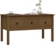 vidaXL Τραπεζάκι καφέ, μελί καφέ, 102x49x55 cm, μασίφ ξύλο πεύκου