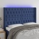 vidaXL Zaglowek do lozka z LED, mple, 163x16x118/128 cm, tkanina